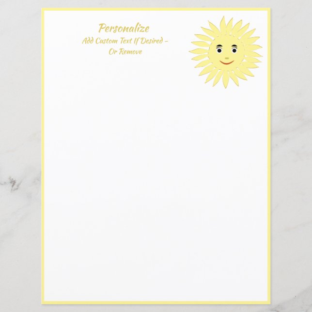 Sol de Verão brilhante e sorridente personalizado (Frente)