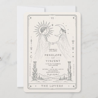 Sol e Lua | Convite de Casamento Tarot em Arte Lin