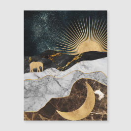 Sol e Lua ouro com Elefante em Marble Cosmic