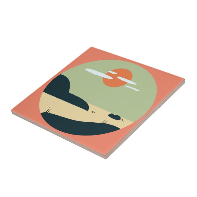 Sol em nuvens Azulejo cerâmico (Lateral)