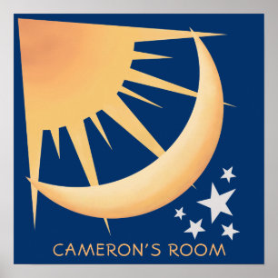 Sol, Lua e Estrelas - Poster da praça decorativa