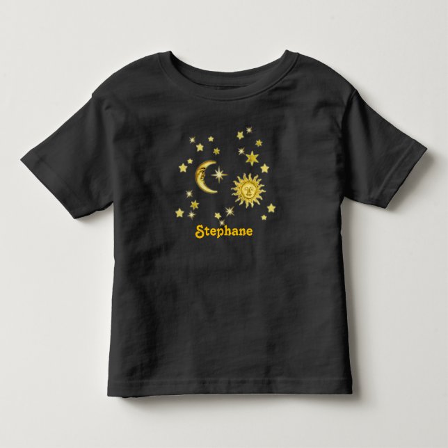 Sol, Lua e Estrelas sem nome 🌞 camisa 🌛 ⭐ (Frente)