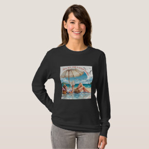 Sol, Mar e um Bom Livro Camiseta de Praia Manga Lo
