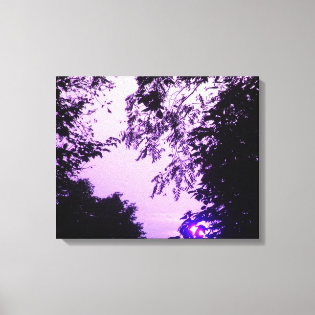 Sol nascido em impressões de Canvas Roxas (Frente)