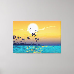 Sol tropical, palmeiras canvas
