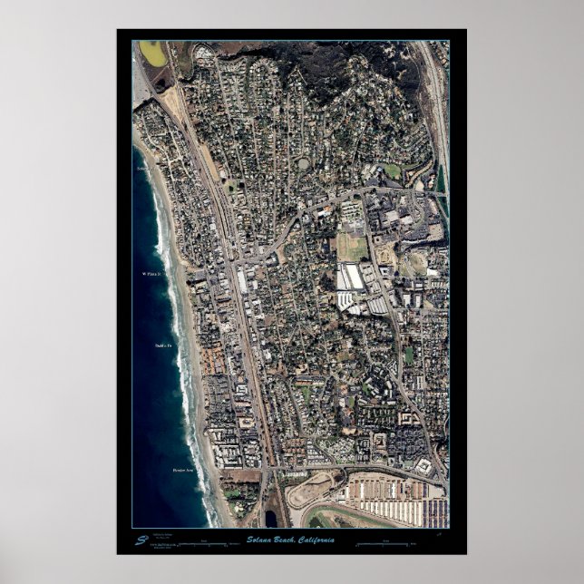 Solana Beach, California satellite poster print (Frente)