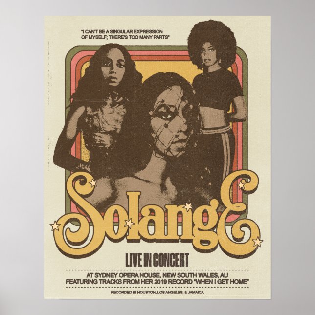 Solange Live em New South Wales, Au Poster (Frente)