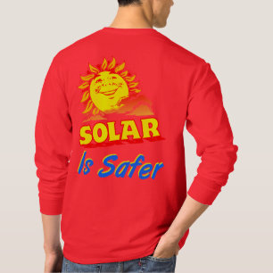 Solar é um t-shirt alaranjado sorrir mais seguro