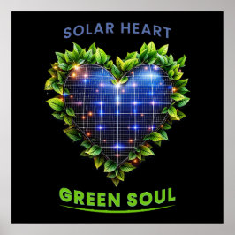 Solar Heart Green Soul - Solarpunk Art Impressão