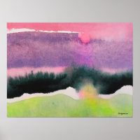 Solar Pink Fantasy Watercolor 03 Poster