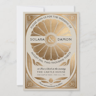SOLARA I - Convite Dourado para Casamento Faux Bot