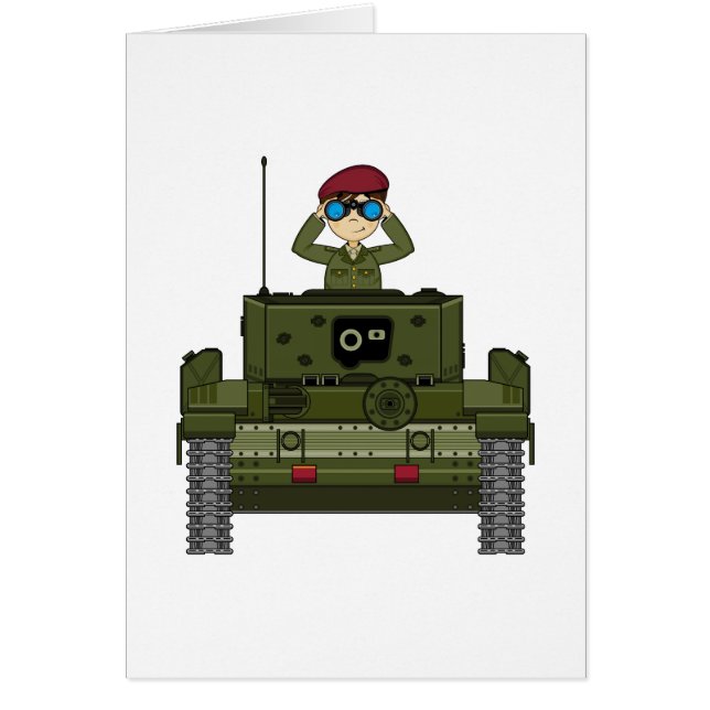 Soldado do exército britânico no cartão do tanque (Frente)