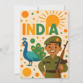 Soldado Indiano com Cartão Peacock
