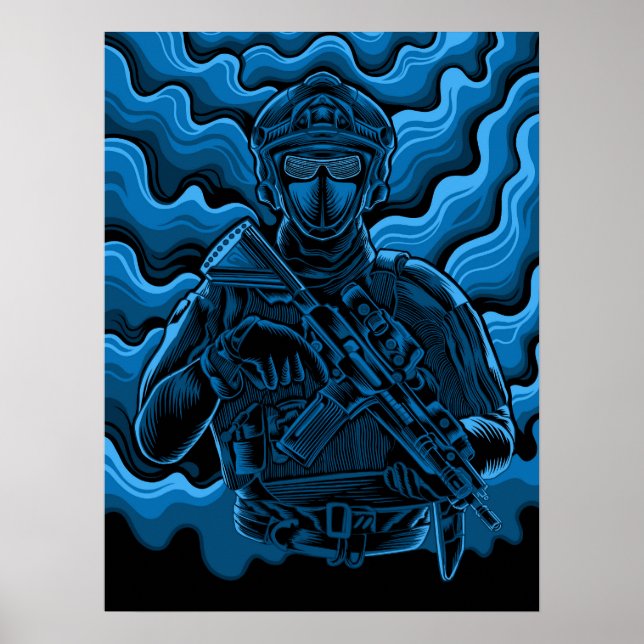 Soldado Militar de poster Art (Frente)