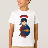 Soldado romano com t-shirt do protetor