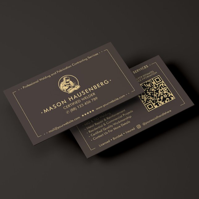 Soldador Certificado Empreiteiro de Soldagem Espre (Certified Welder Welding Contractor Espresso Business Card
)