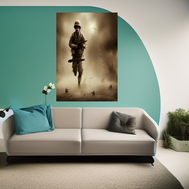 Soldador em execução | AI Art Poster (Criador carregado)