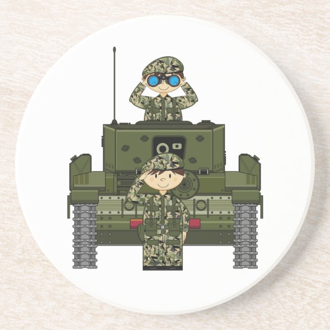 Soldados do exército britânico e porta copos do (Frente)