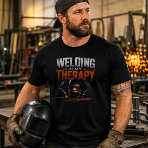 Soldar é Minha Terapia Camisa Funny Welder Tee