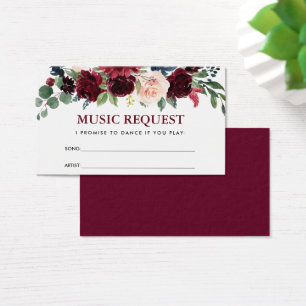 Solicitação de Música Floral Azul de Casamento Bur