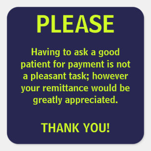 Solicitação de pagamento de autocolantes