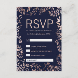 Solicitação de RSVP Floral Dourada e de Música do 