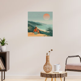 Solidão do Pôr do Sol – Impressão Minimalista de V
