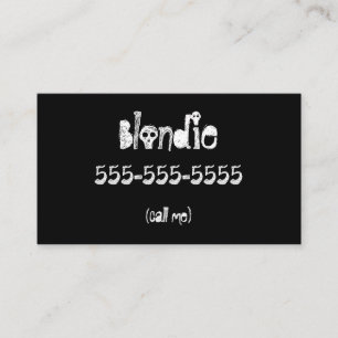 Sólido Gótico Preto Me Chame De Cartões