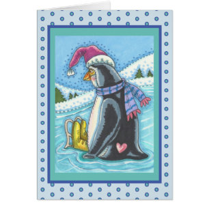 SOLITÁRIO PENGUIN CARTÕES DE NATAL CARD V FALTADO