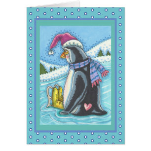 SOLITÁRIO PENGUIN CARTÕES DE NATAL CARD V FALTADO