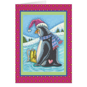 SOLITÁRIO PENGUIN CARTÕES DE NATAL CARD V FALTADO