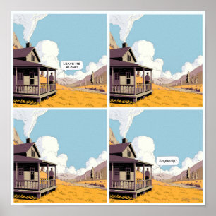 Solitude Solidão Cartoon Poster Impressão Wall Art