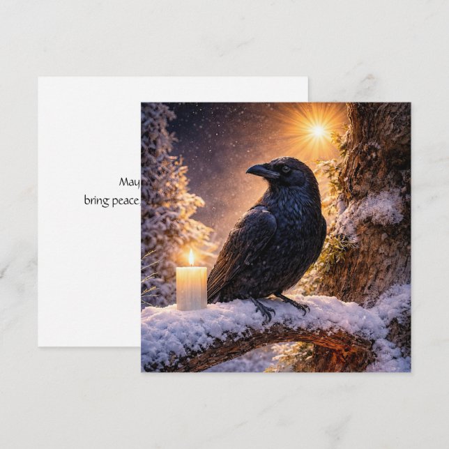 Solstício de Inverno Yule Corvo e Neve (Frente/Verso)