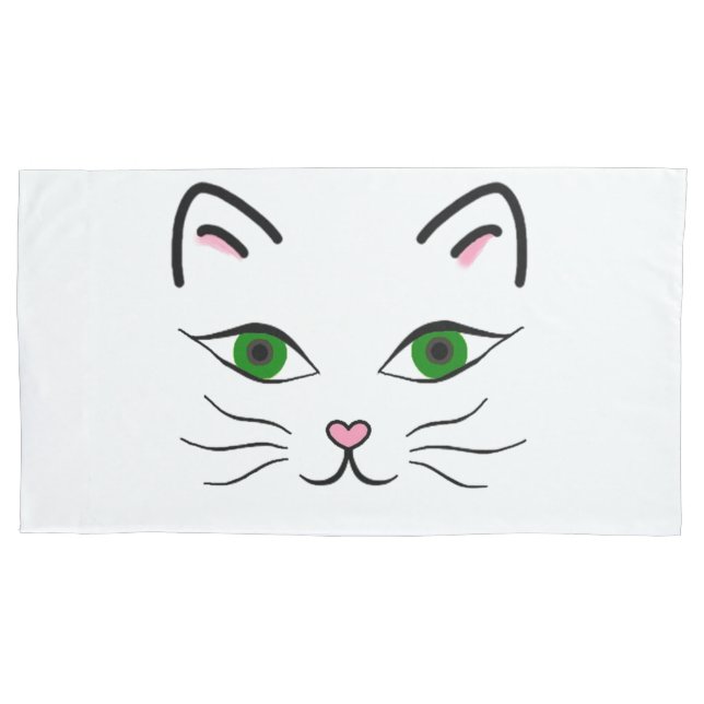 Solteiro King Pillowcase - Gatinho Face (Frente)