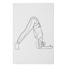 Solteiro Linha Yoga Pose Arte de Linha Minimalista