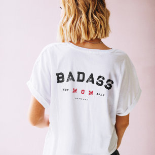 Solteiro MOM BADASS Moderno Forte Camiseta Mulhere