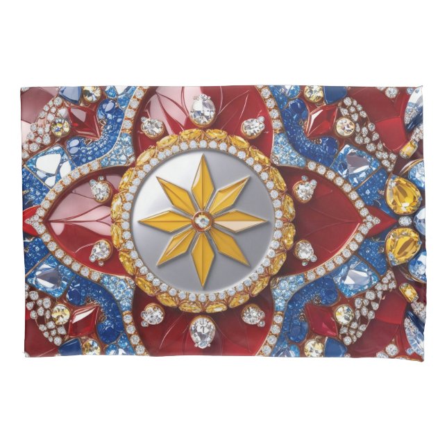 Solteiro Pillowcase com as cores colombianas (Frente)