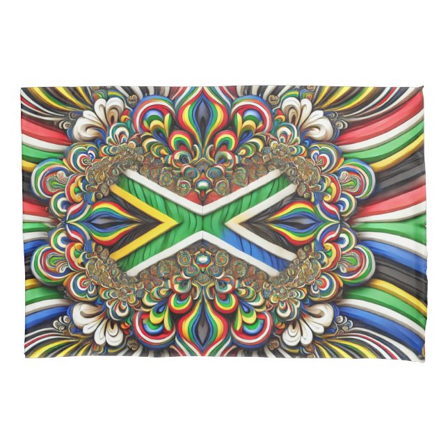 Solteiro Pillowcase com as cores sul-africanas (Frente)