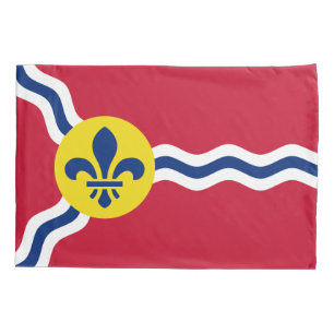 Solteiro Pillowcase com bandeira de Rua Louis, EUA