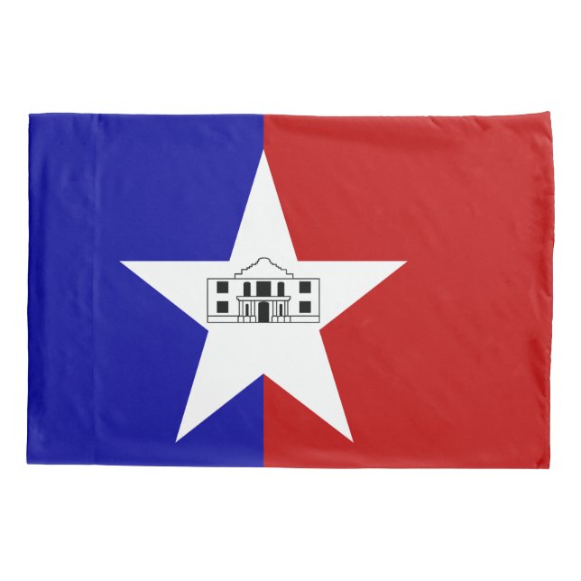 Solteiro Pillowcase com bandeira de San Antonio (Verso)
