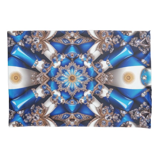 Solteiro Pillowcase com cores argentinas (Frente)