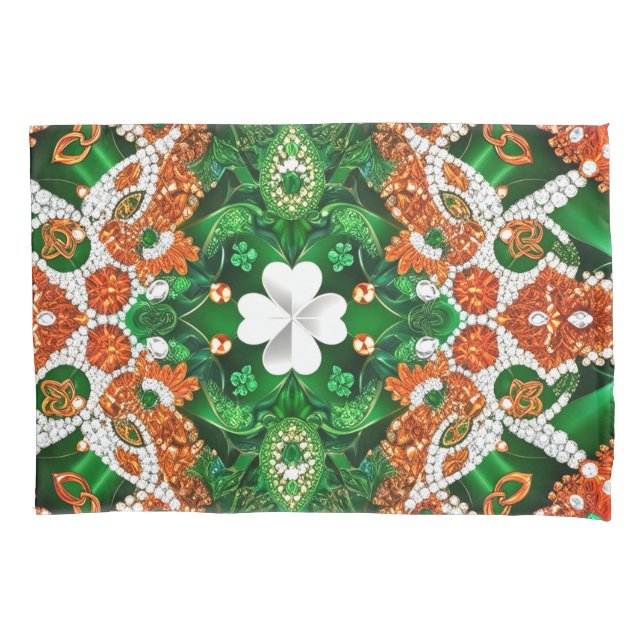 Solteiro Pillowcase com cores irlandesas (Frente)