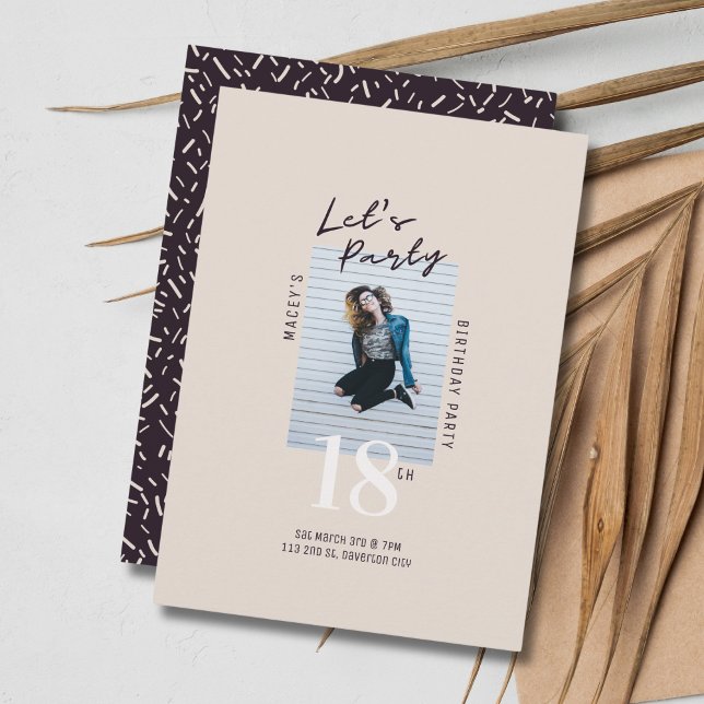 Solteiro simples Foto 18º Convite de aniversário (Criador carregado)