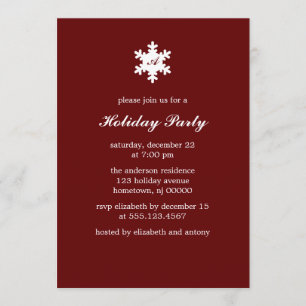Solteiro Snowflake Monogramas Convites