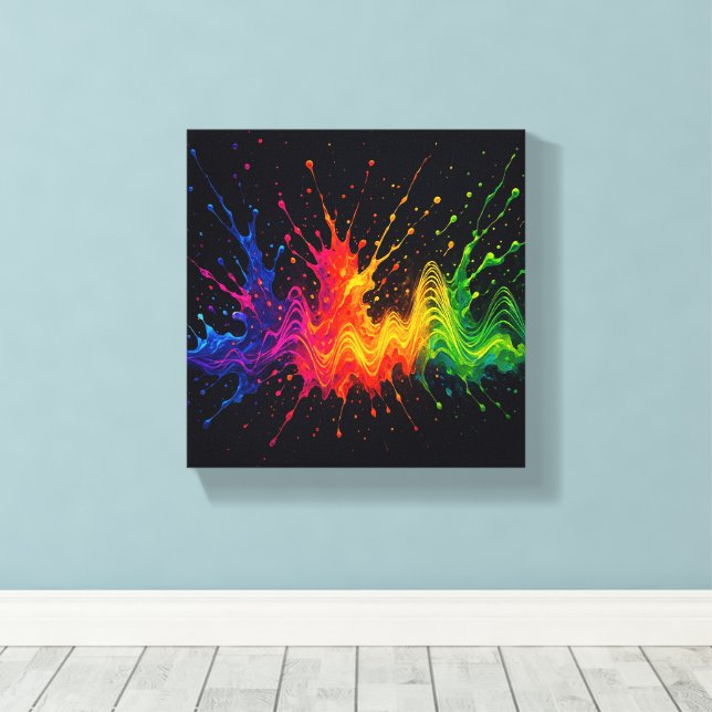 Som de Cores de Explosão de Música Canvas Wall Art (Insitu(piso de madeira))