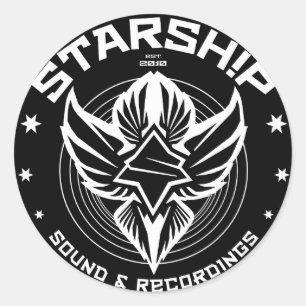 Som de STARSHIP & etiqueta das gravações (preto