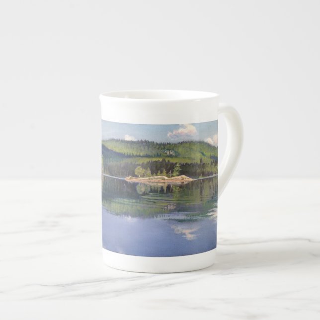 Sombra da ilha e da nuvem - caneca da porcelana de (Frente Esquerda)