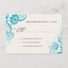 Sombras Clássicas do Casamento Teal RSVP