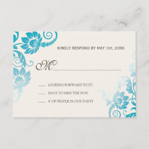 Sombras Clássicas do Casamento Teal RSVP