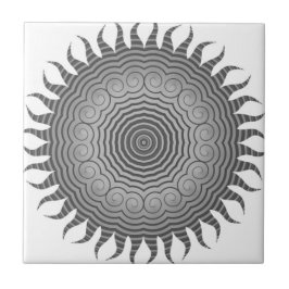 Sombras de Cinza Sun Mandala Azulejo cerâmico